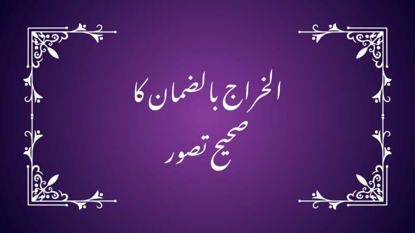 الخراج بالضمان کا صحیح تصور