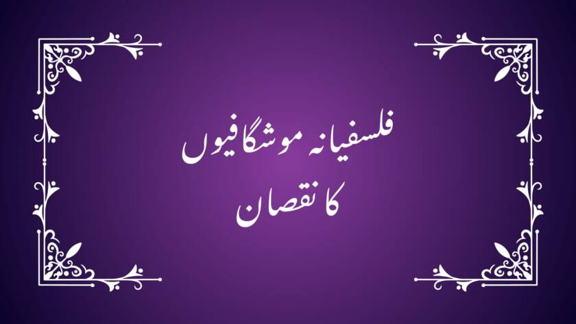 فلسفیانہ موشگافیوں کا نقصان