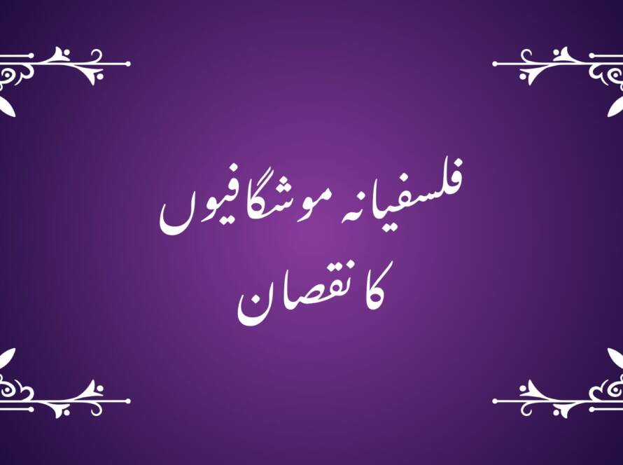 فلسفیانہ موشگافیوں کا نقصان